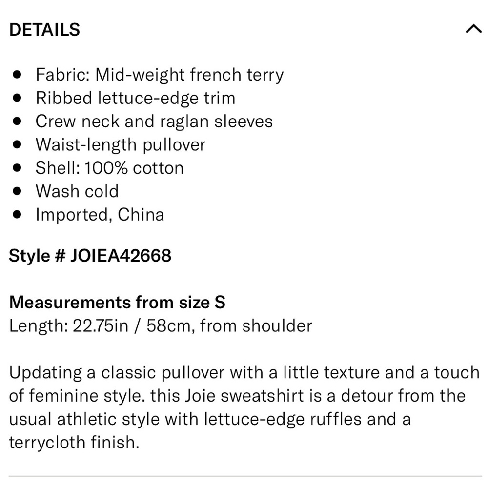 SOLD - JOIE Dreamy Sweatshirt - NWT - Picture 7 of 8